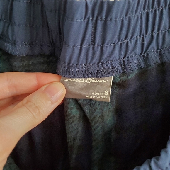 Eddie Bauer Womens Polar Fleece Lined Navy Blue Pull on Travel Pants Size 8 NEW - Picture 8 of 9